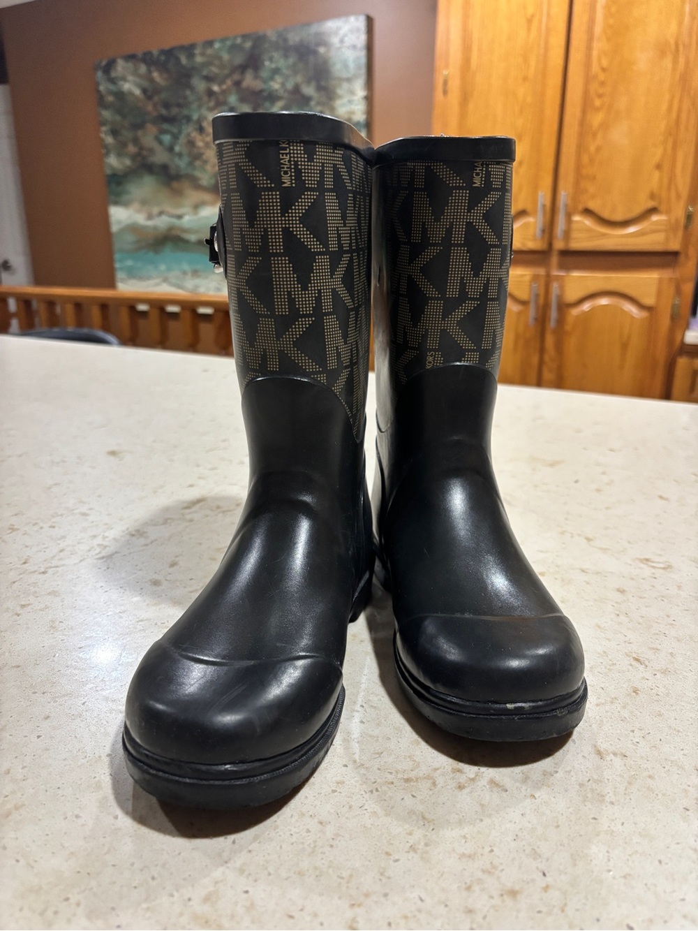 Michael Kors Black MK Logo Kids Rain Boots